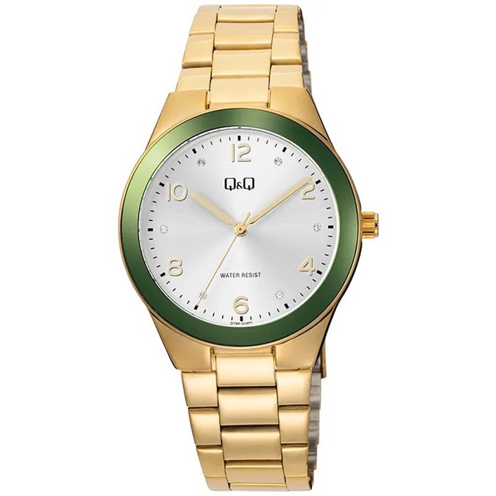 Női analóg karóra Q&Q Q78B-004PY, arany
