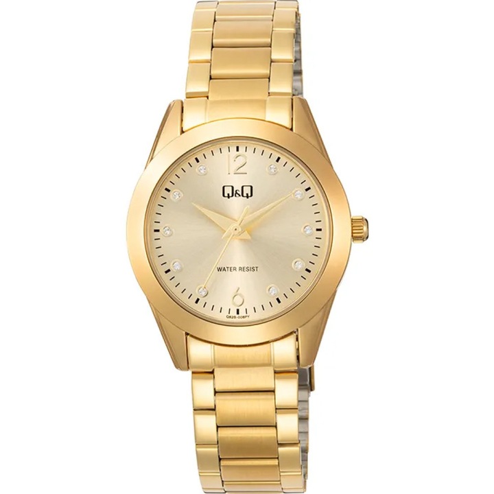 Női analóg karóra Q&Q Q82B-008PY, arany, 3BAR