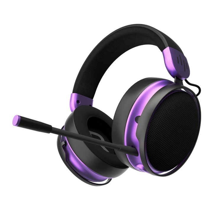 Геймърски безжични слушалки Dark Project Sono Wireless - Black/Violet FSH-DPP-HS-SONO-W-BLACK