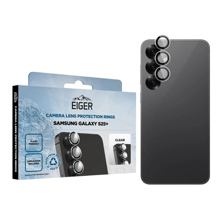 Folie Sticla Camera Eiger3D Mountain Glass GRS compatibila cu Samsung Galaxy S25 Plus Clear