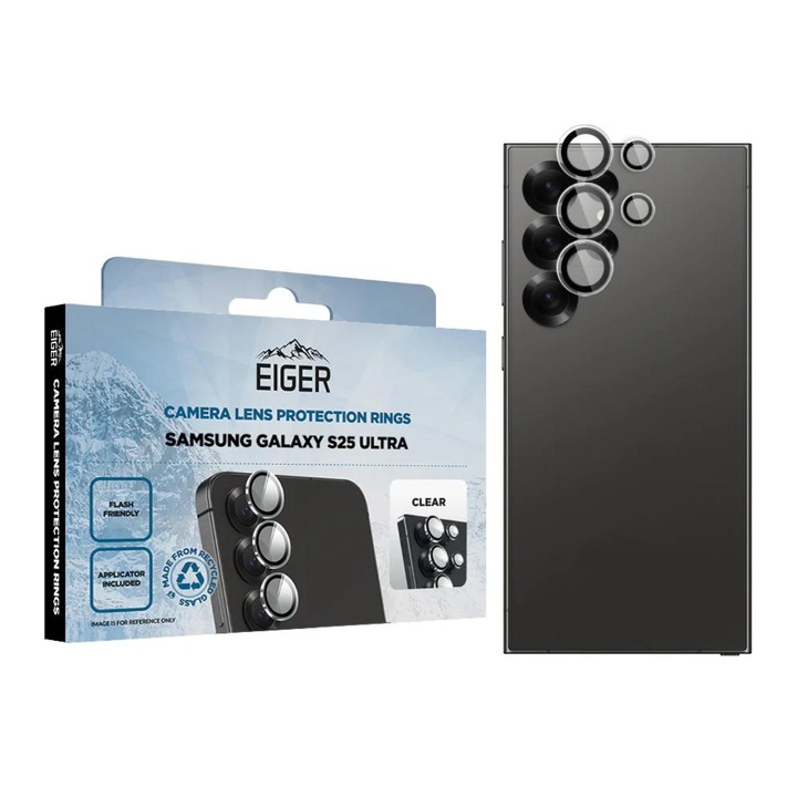 Folie Sticla Camera Eiger3D Mountain Glass GRS compatibila cu Samsung Galaxy S25 Ultra Clear