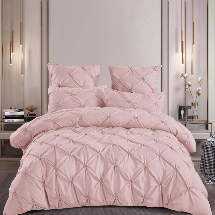 Dupla ágyneműgarnitúra, finom, redős Alvina Powder, 6 db