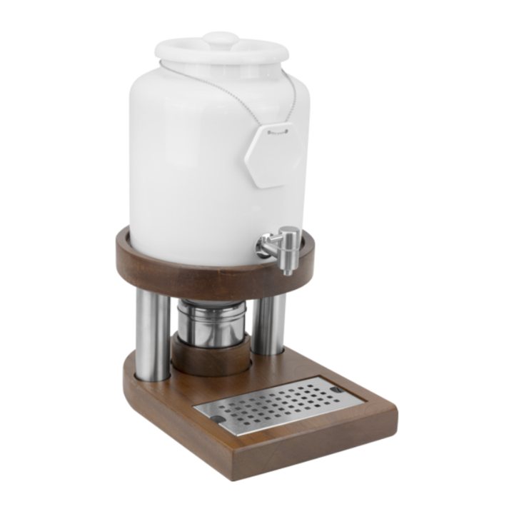 Dozator HORECANO, portelan, 8L pe suport de lemn 36x24,5xh49cm