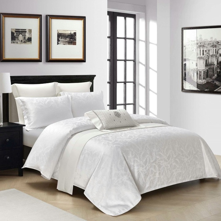 Set lenjerie de pat dublu, finet, Jacquard, Marbella 4 Piese