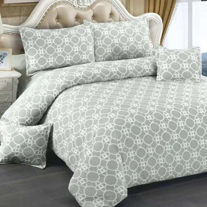 Set lenjerie de pat dublu, finet, creponata Andressa