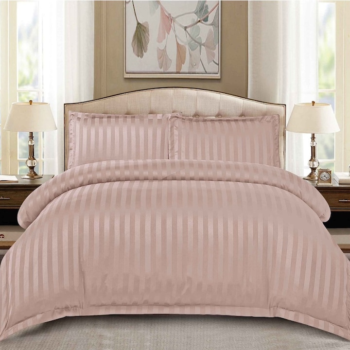 Двоен спален комплект, фин, втален чаршаф 180x200см, Дамаска, Атлас V16 Лавандула