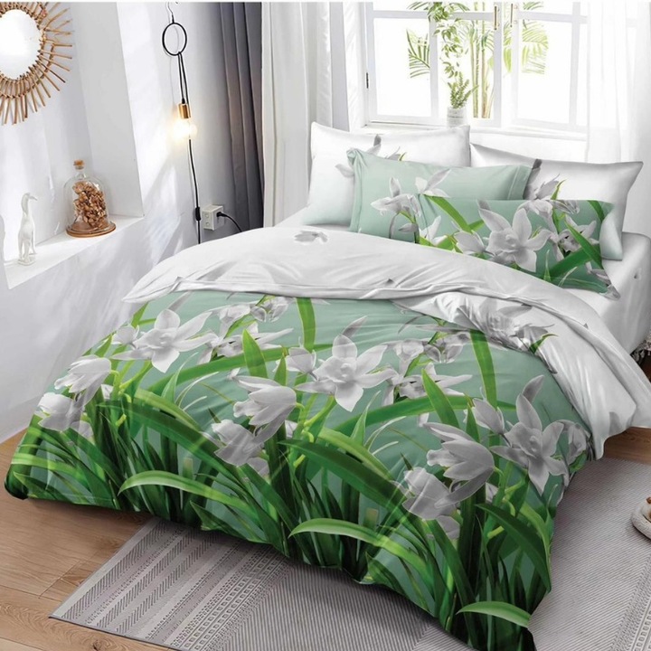 Set lenjerie de pat dublu, finet, Sarthe, 6 Piese