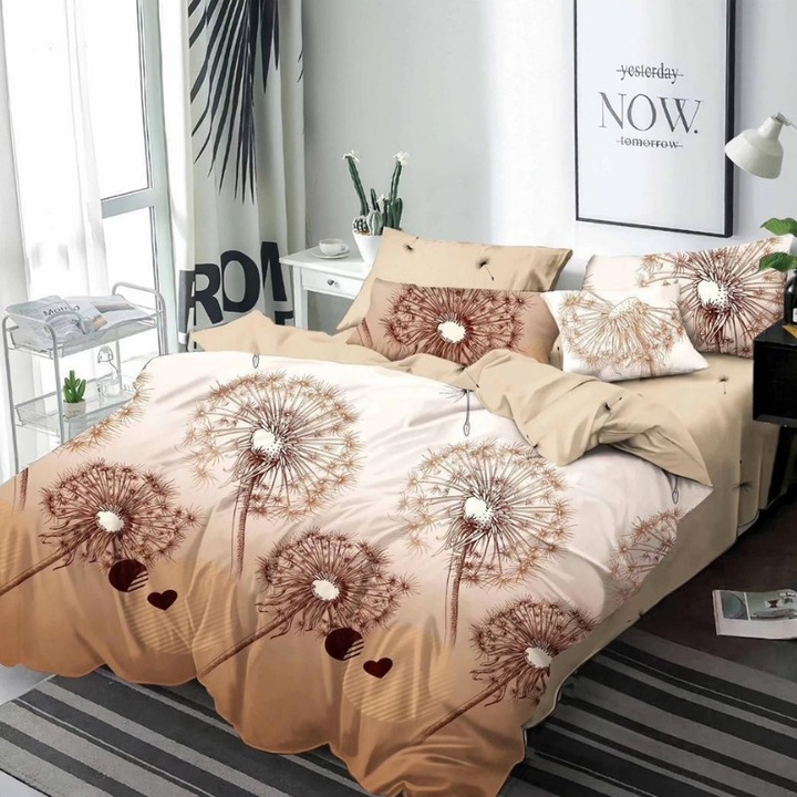 Set lenjerie de pat dublu, finet, Rainger, 6 Piese