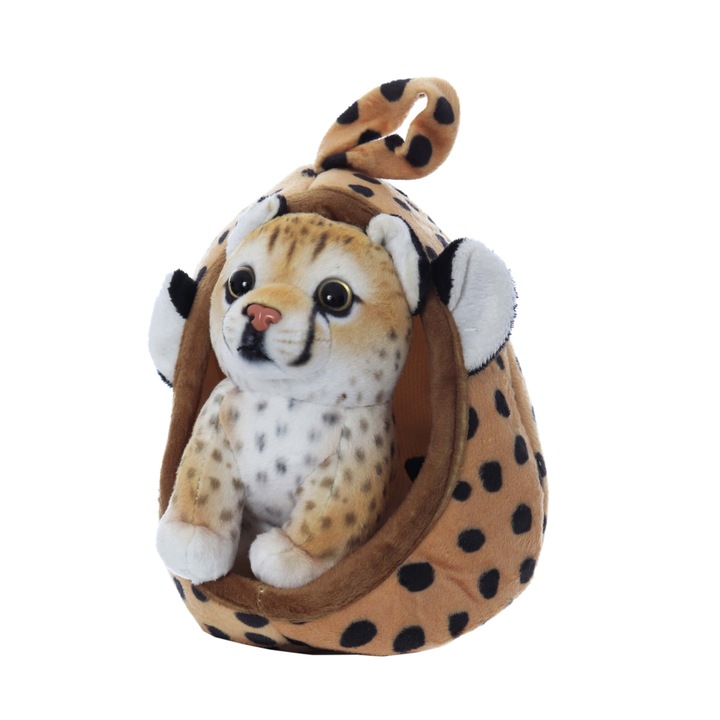 Jucarie de plus baby ghepard cu cosulet, dimensiune 20cm, REC2973