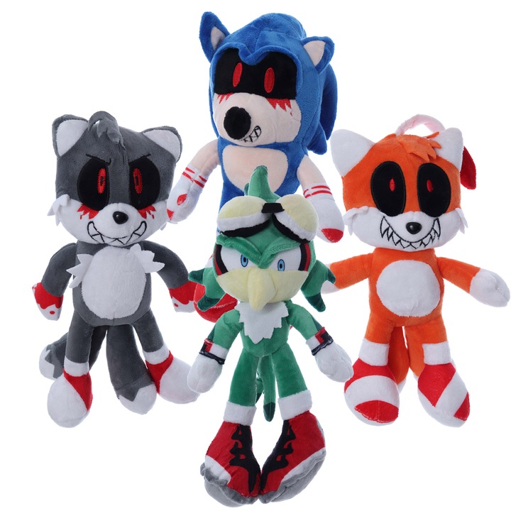 Set 4 jucarii de plus tip Sonic X, dimensiune 27 cm, REC2975