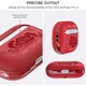 Husa TPU de Protectie pentru AirPods Pro 2, Halleast, cu Breloc Carabina si Snur, Incarcare Wireless, model floral, rosu