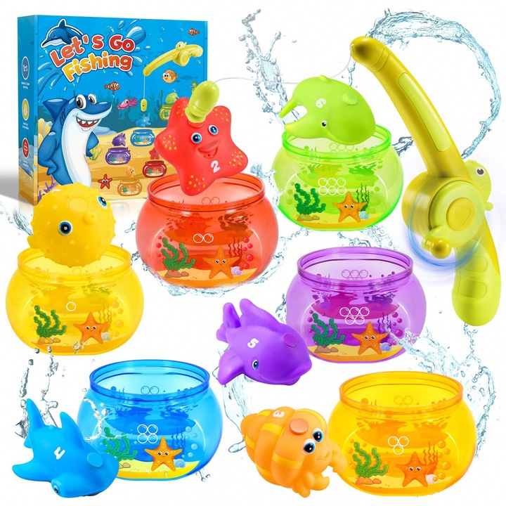 Mágneses horgászjátékok a fürdőhöz 13 darabos