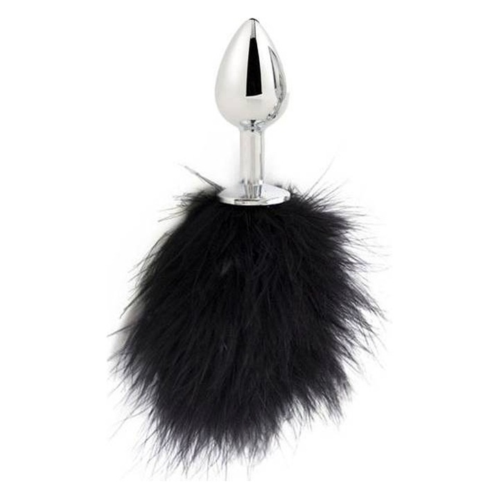 Dop Anal cu Codita de 11 cm, Anal Plug, Jocuri Erotice, Dop din Inox, BDSM, Size S Small, Adauga un Plus de Tensiune, Be Submissive, Dominant, Fetish, Customized Experience, Kink, Negru