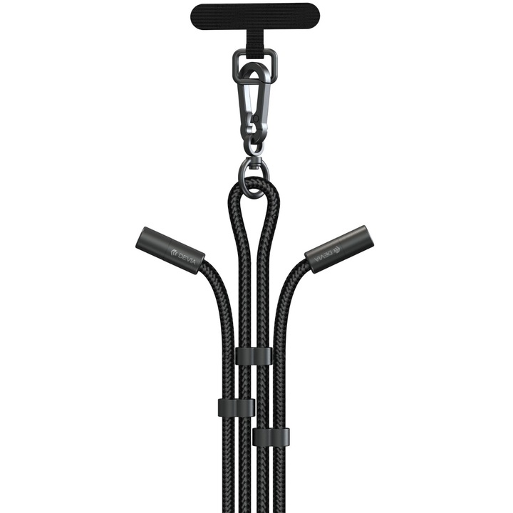 Devia Type-C kábel kompatibilis Type-C Extreme Speed Woven Fast Charge PD 60W-os gyorstöltővel, 1,6 m állítható vezetékkel, fekete