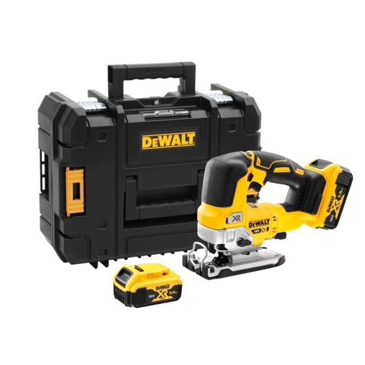 Fierastrau electric DeWALT DCS334P2-QW, 3200 spm, negru, 2,1 kg, set cu 2 acumulatori
