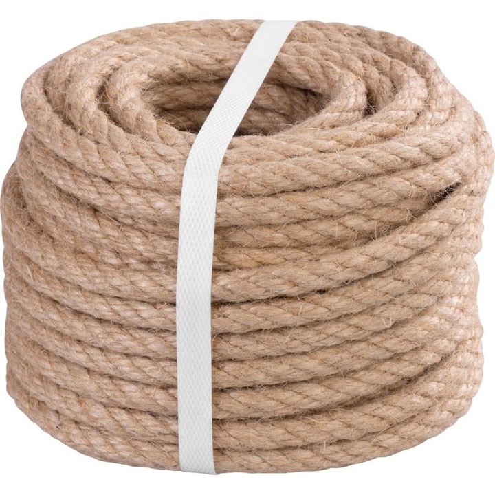 Sodrott juta kötél kerthez és dekorációhoz, 5 mm vastag, 20 m hosszú