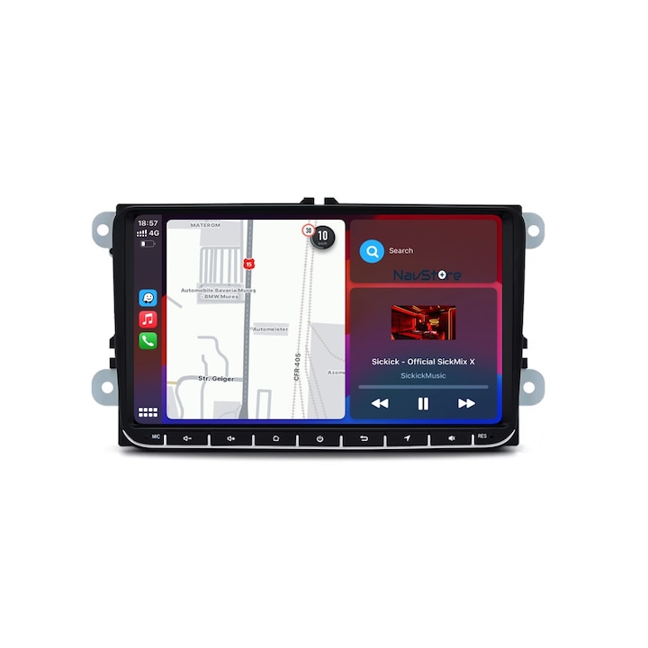 Специализирана навигация, Android, 9-инчов екран, 4 GB RAM, 32 GB съхранение, Apple Carplay/Android Auto, специален ®️NavStore VW Passat B6, B7, CC, Golf 5, Golf 6, Tiguan, Touran