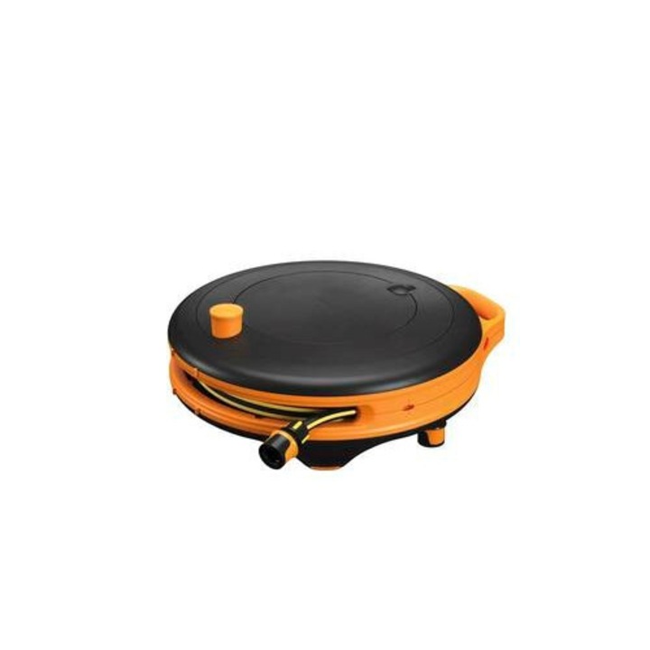 Градински маркуч, Fiskars, 3/8", 15м, черен/оранжев