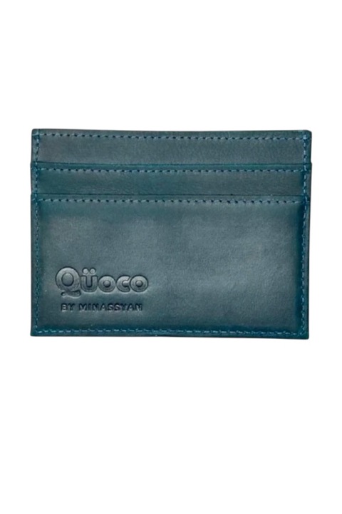 Quoco kártyatartó pénztárca, Vario, valódi bőr, sötétkék