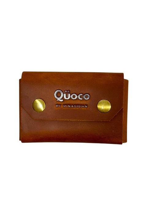 Quoco kártyatartó pénztárca, Trocadero, valódi bőr, világosbarna