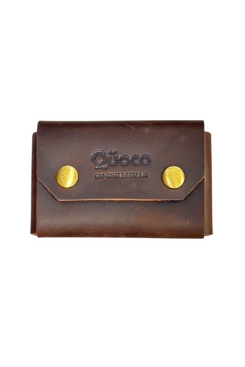 Quoco kártyatartó pénztárca, Trocadero, valódi bőr, sötétbarna