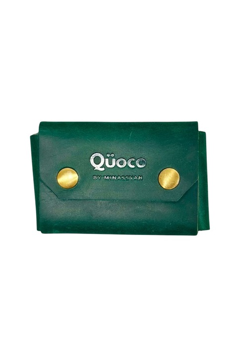 Quoco kártyatartó pénztárca, Trocadero, valódi bőr, zöld