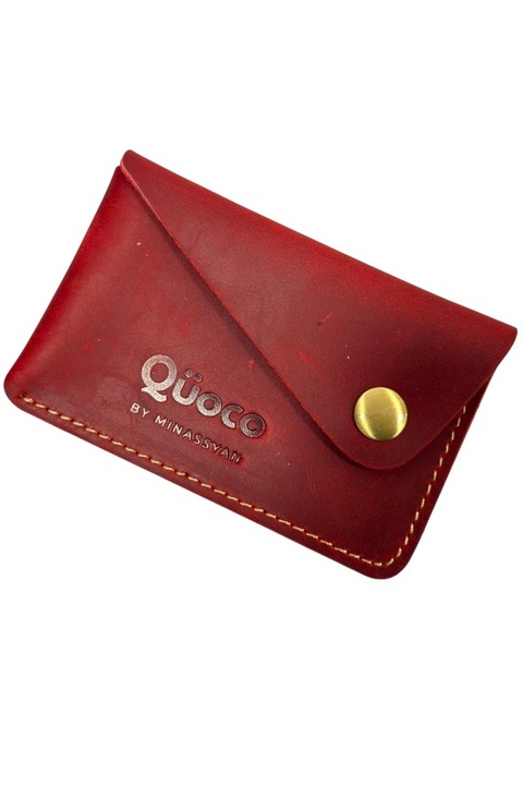 Kártyatartó pénztárca Quoco, Bresse, valódi bőr, piros