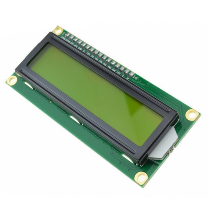 LCD képernyő modul 1602, 16x2, IIC/I2C, Arduino kompatibilis kijelző, 5V, zöld