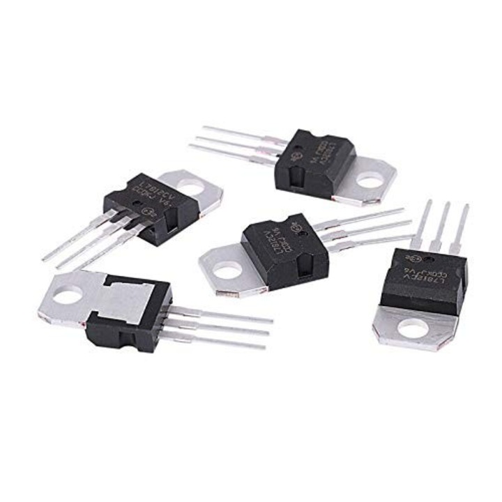 5 darabos készlet, L7812CV feszültségszabályozó – 12V, 1A, TO220, UMW
