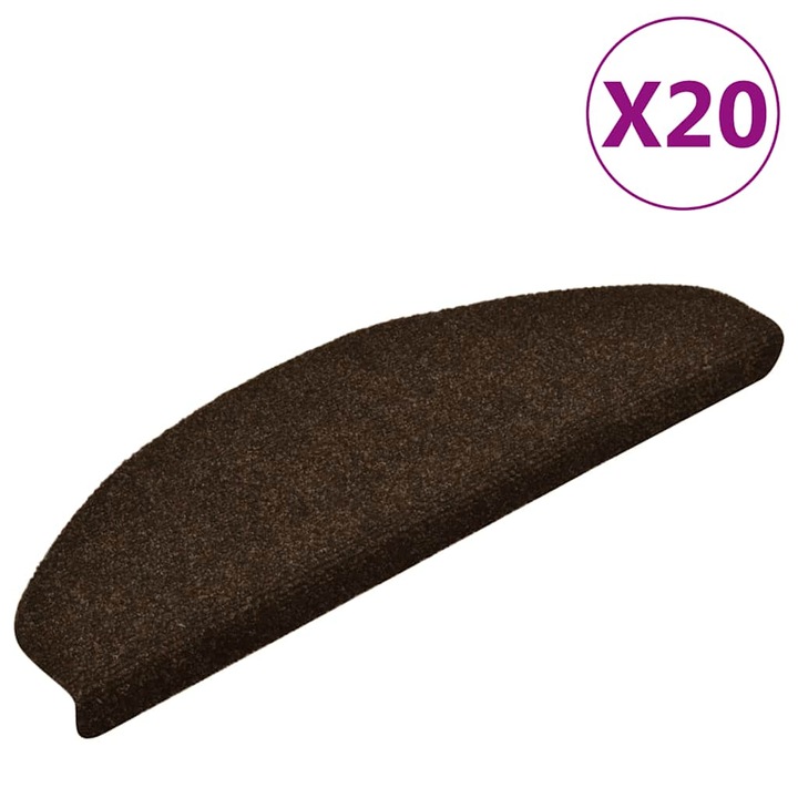 Covorase scara autoadezive vidaXL, 20 buc, maro, 65x21x4 cm, 2 Kg 3365650