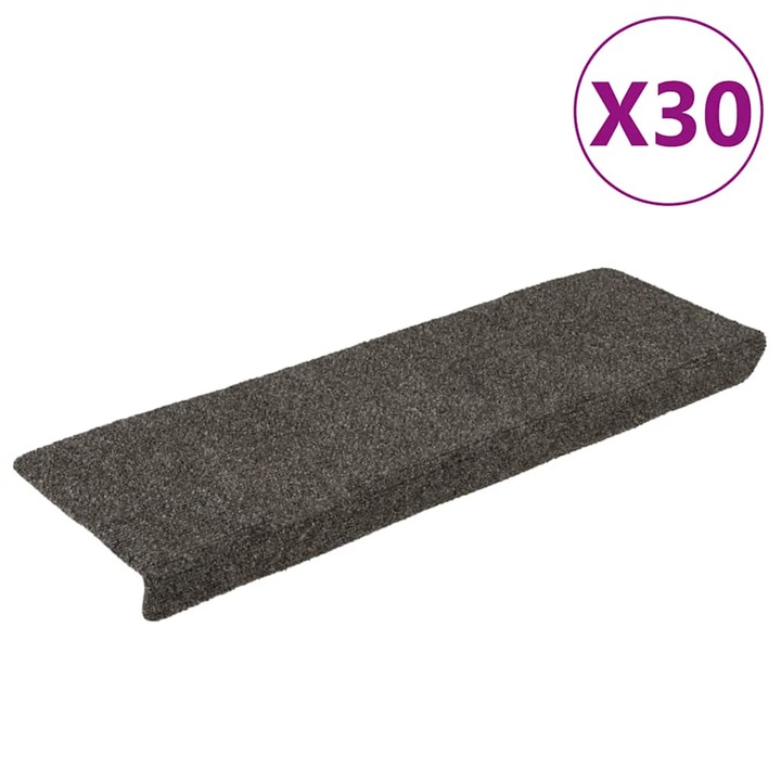 VidaXL 30 db antracitszürke öntapadó lépcsőszőnyeg 65x21x4 cm 3365699