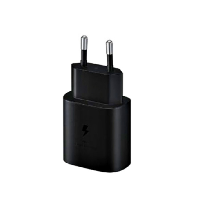 Мрежово зарядно USB тип-C, бързо зареждане, 25w, бързо зареждане, съвместимо със Samsung Galaxy A23, черно