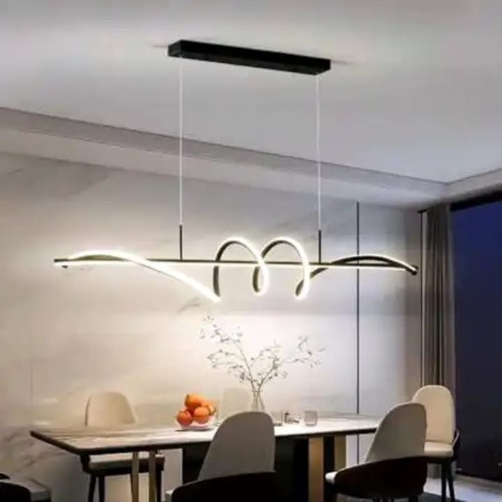 Lustra LED cu 3 tipuri de lumina si telecomanda, neagra, liniara, 60W, intensitate reglabila, lumina rece/neutra/calda, 120x10x100cm, IP21, suspendata, montaj tavan, LED CONCEPT