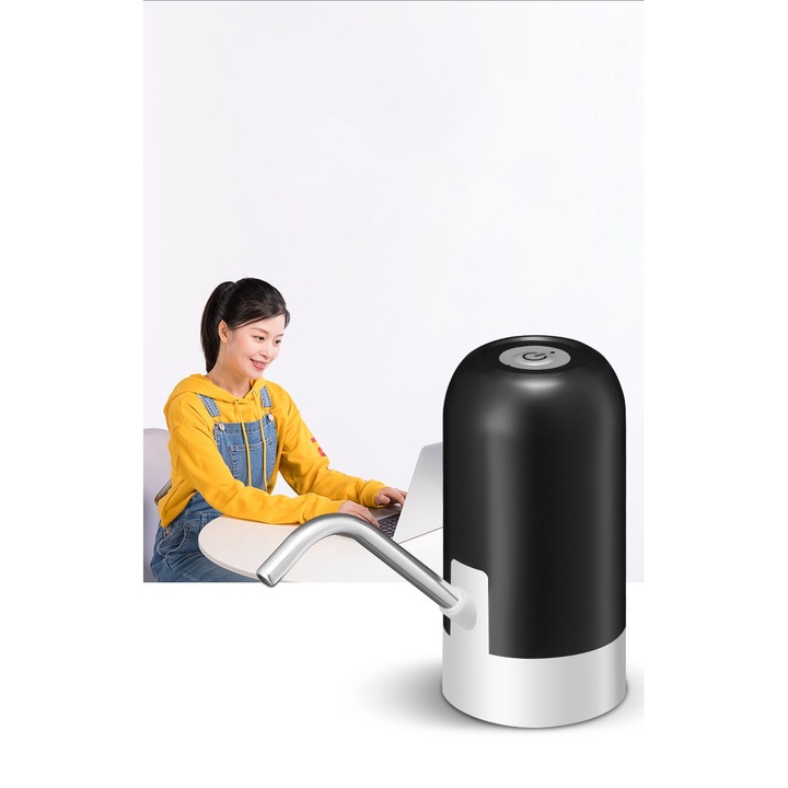 Pompa electrica pentru bidon de apa. alb-negru