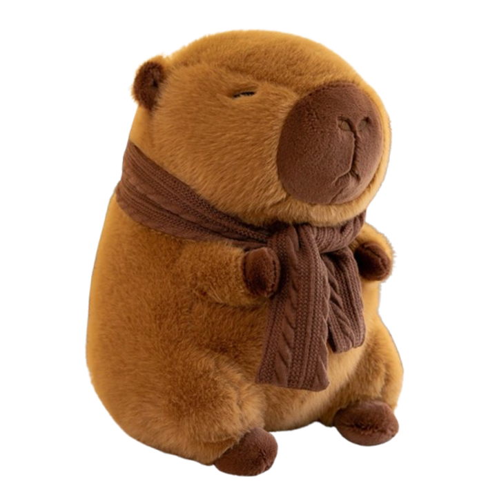 Шал на капибара, Плюшена играчка, VICTINY® кафяв, 23 см /премиум качество