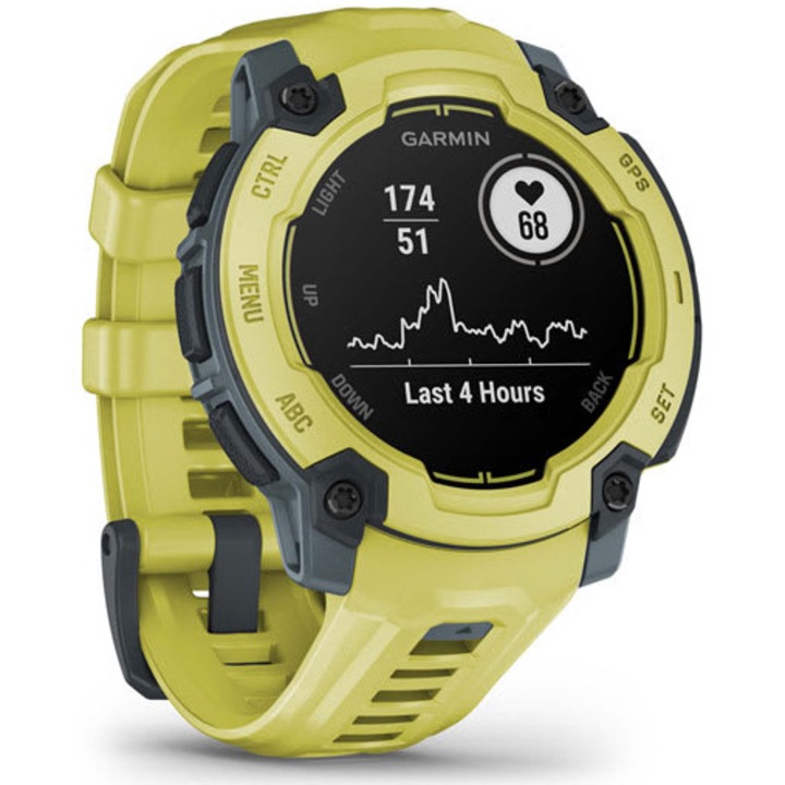 Смарт часовник Garmin Instinct E, 45 mm, каишка Electric Lime, Electric Lime