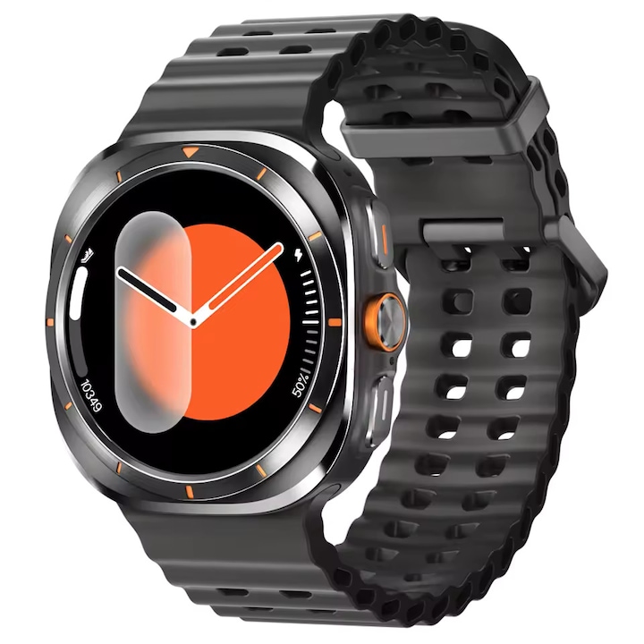 Smartwatch SMART W7 ULTRA, rezistent la apa, apeluri, tensiune arteriala, puls, saturatie, busola, negru