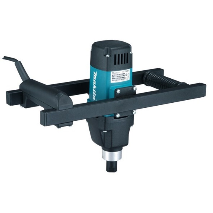 Amestecator electric pentru mortar/vopsea, Makita, UT1400, 1300 W, 580 RPM, 14 cm, Negru/Albastru