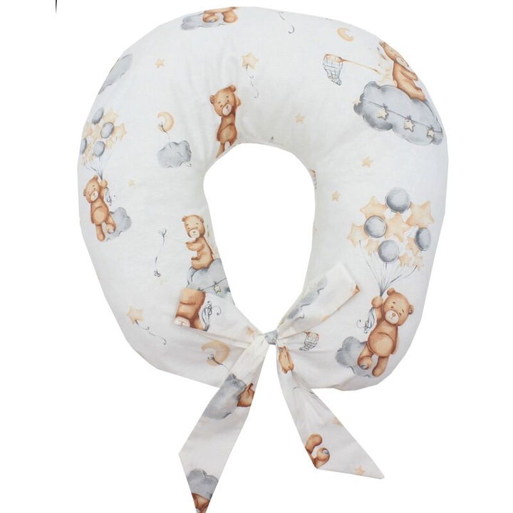 Perna pentru alaptat, Urs cu baloane, cu husa detasabila, multicolor