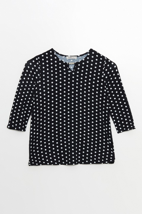 LC WAIKIKI, Bluza lejera cu buline, Alb/Negru