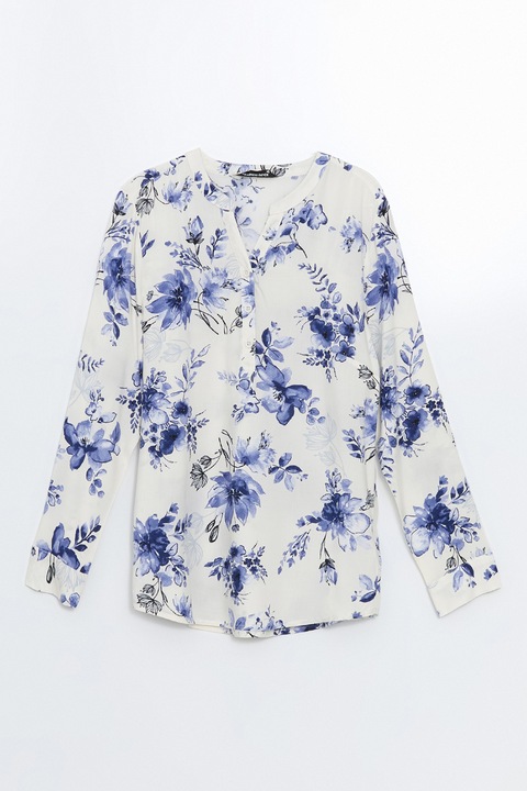 LC WAIKIKI, Bluza-tunica cu imprimeu, Albastru inchis/Alb murdar