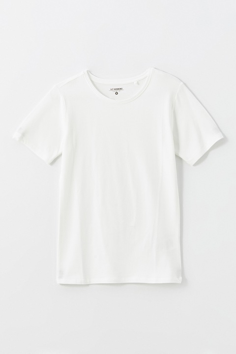 LC WAIKIKI, Tricou din amestec de bumbac, Alb optic