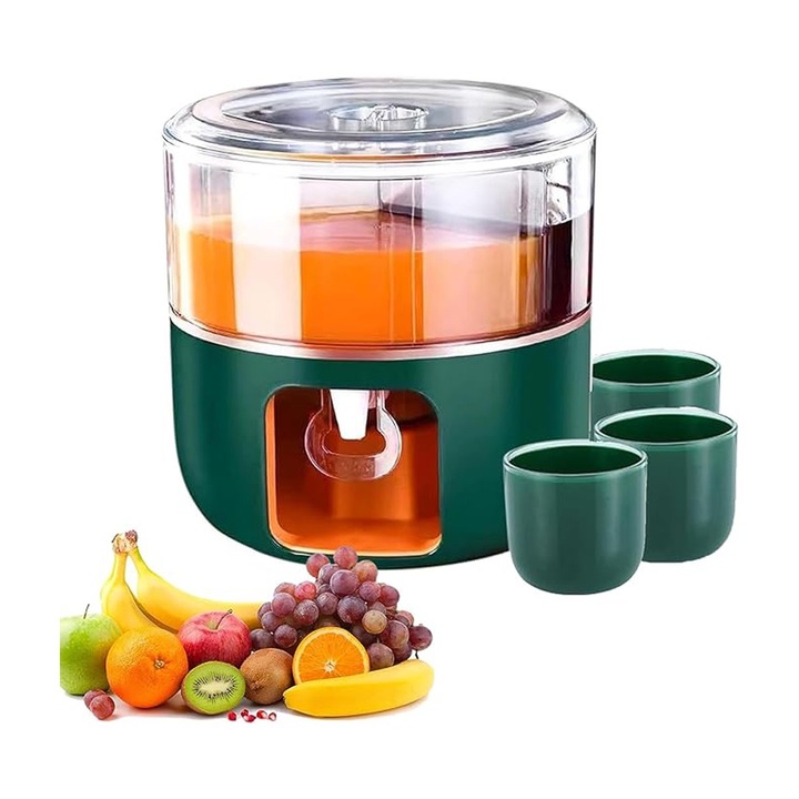 Dozator Lichide, Comando Home, Compartimentare pe 3 Sectiuni Rotative la 360°, Capacitate 6L, Verde