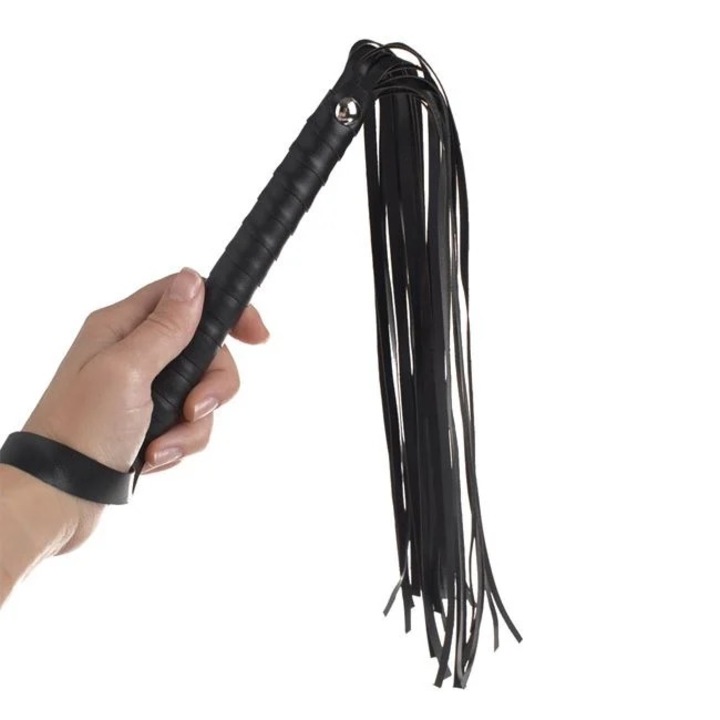 Камшик, Изкуствена кожа,Черен, 57 см