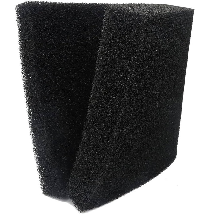 Burete de filtrare pentru iazuri si acvarii, negru, 100x100x5 cm, Ocean Free, culoare neagra, densitate 15 PPI