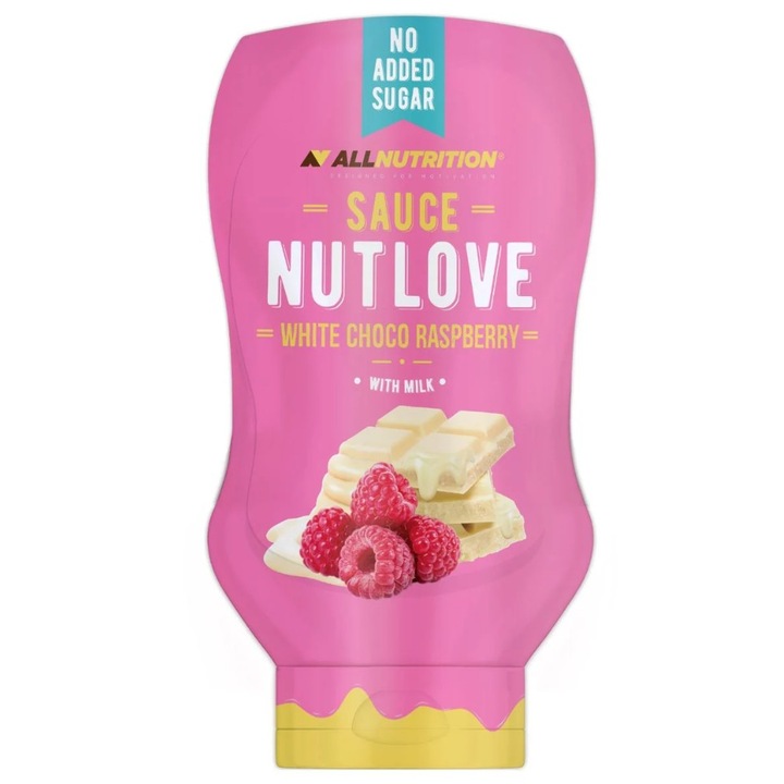 Allnutrition NutLove Sauce - White Choco Raspberry - Sirop dietetic Ciocolata alba cu zmeura280g