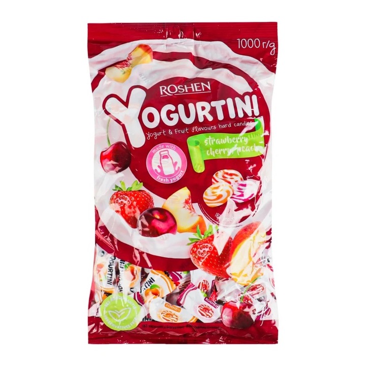 Joghurtos cukorka tejjel és gyümölccsel, 1 kg, Roshen