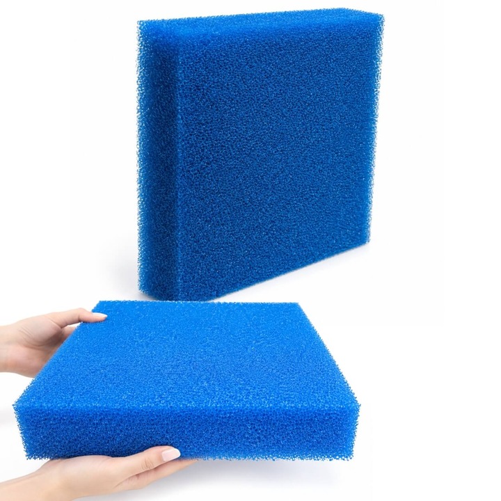 Burete filtrant apa iazuri si acvarii 50x50x10 cm grosier, Ocean Free, culoare albastra, densitate 15 PPI