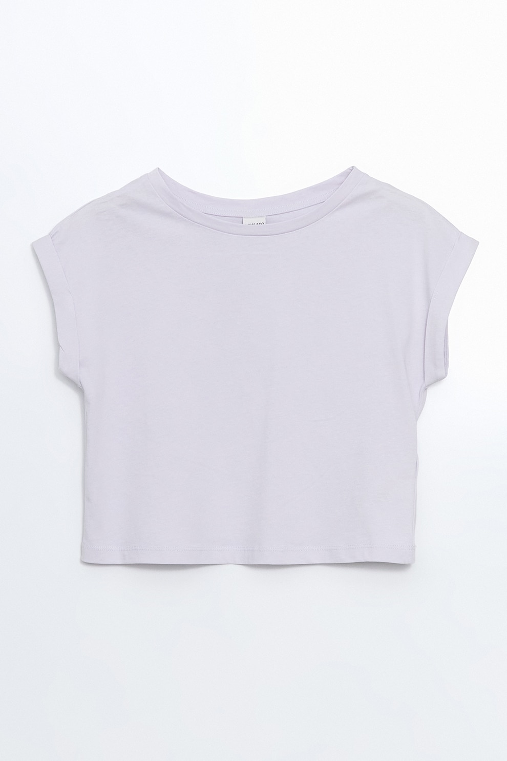 LC WAIKIKI, Tricou cu decolteu rotund si maneci rulate, Gri deschis, 110-116 CM