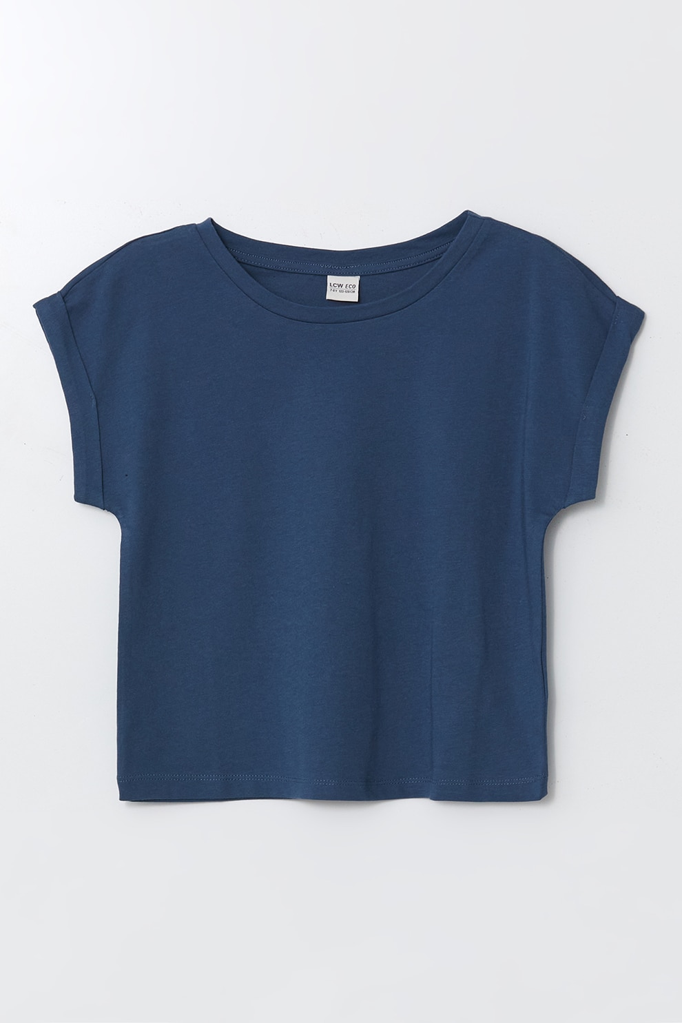 LC WAIKIKI, Tricou cu decolteu rotund si maneci rulate, Gri carbune, 110-116 CM
